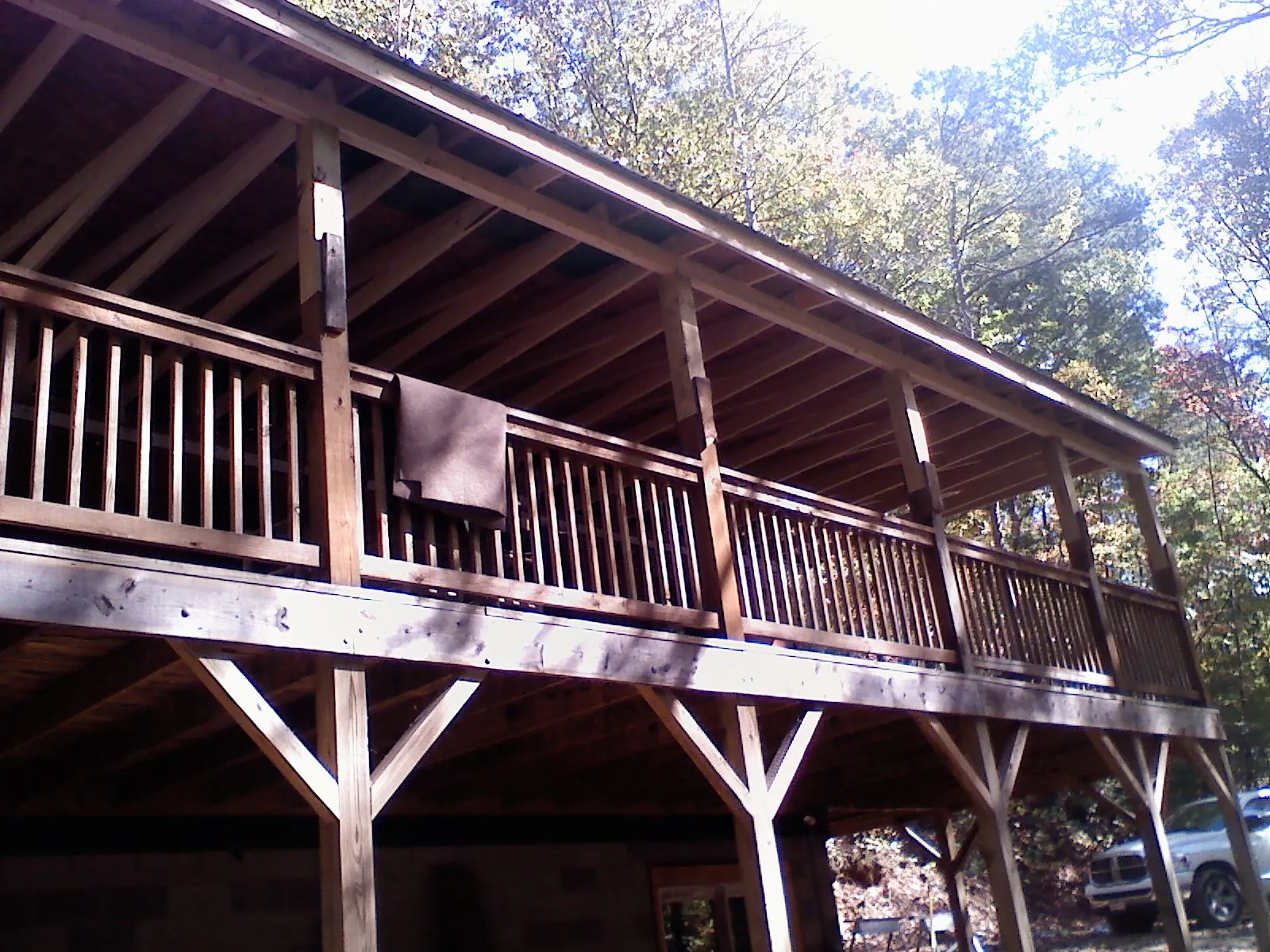 Timber framing under a new elevated porch and deck — Roof Leak Repair in Barnum by Roofing Brothers